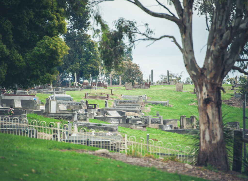 Historic graves on a hillside