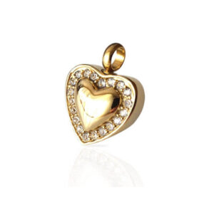 Gold and diamente heart shaped pendant