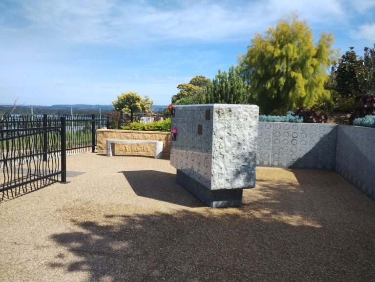 New granite seating at the new Courtyard