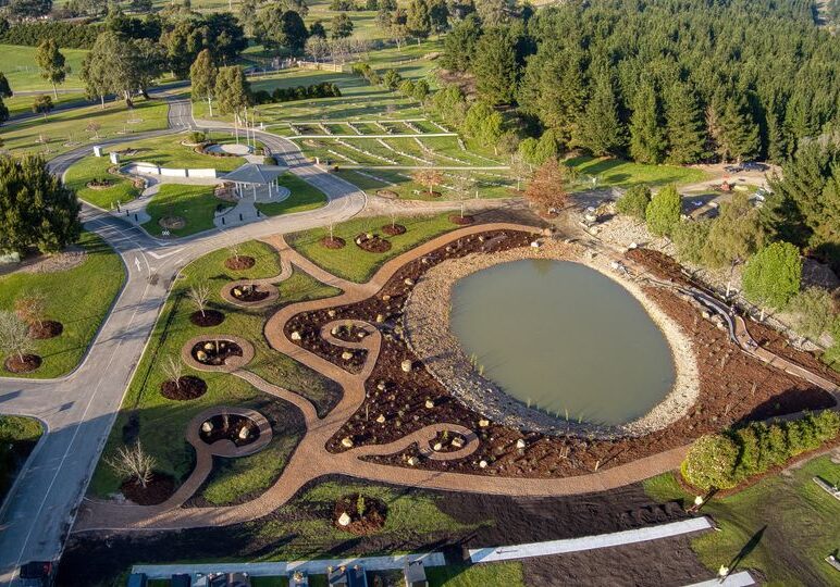 aerial view of lake